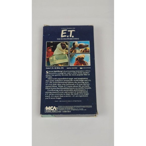 E.T. The Extra Terrestrial VHS 1982 Rare Green and Black Tape with Sticker. - Picture 2 of 5